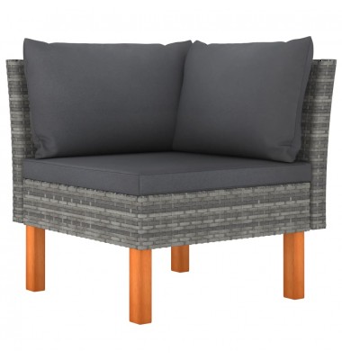  Kampinė sofa, poliratanas ir eukalipto medienos masyvas - Moduliniai lauko baldai - 1