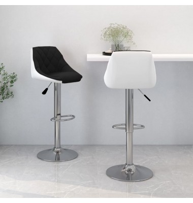  Baro taburetės, 2vnt., baltos ir juodos spalvos, dirbtinė oda - Baro kėdės - 1