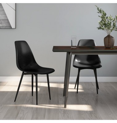  Valgomojo kėdės, 2vnt., juodos spalvos, PP - Valgomojo Kėdės - 1