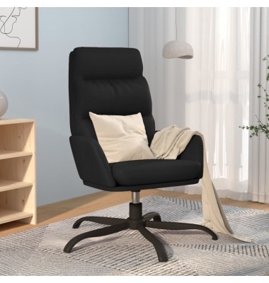  Poilsio kėdė, juodos spalvos, dirbtinė oda - Foteliai, krėslai - 1