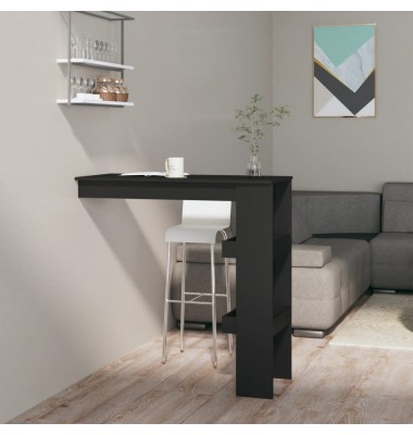  Sieninis baro staliukas, juodas, 102x45x103,5cm, mediena