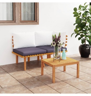  Sodo baldų komplektas su pagalvėmis, 2 dalių, akacijos masyvas - Moduliniai lauko baldai - 1
