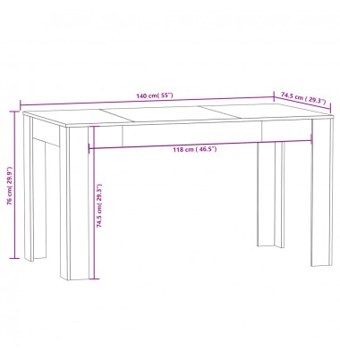  Valgomojo stalas, dūminio ąžuolo, 140x74,5x76cm, mediena - Stalai - 7