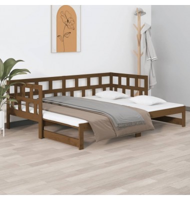  Ištraukiama lova, medaus ruda, 2x(90x200)cm, pušies masyvas - Lovos - 1