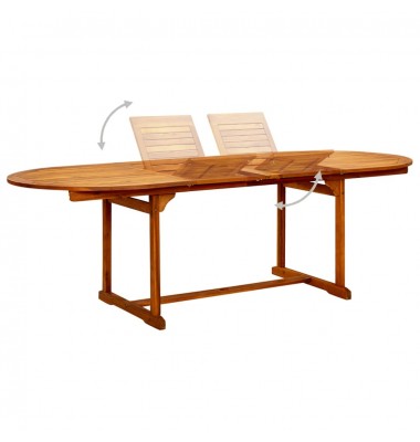  Sodo valgomojo stalas, (160–240)x100x75cm, akacijos masyvas - Lauko stalai, staliukai - 3