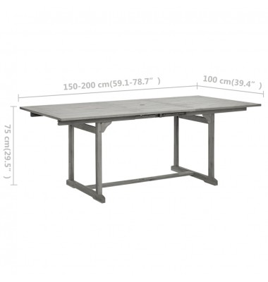  Sodo valgomojo stalas, (150–200)x100x75cm, akacijos masyvas - Lauko stalai, staliukai - 8