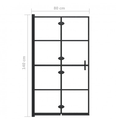  Sulankstoma dušo pertvara, juodos spalvos, 80x140cm, ESG - Dušo kabinos, durys - 9