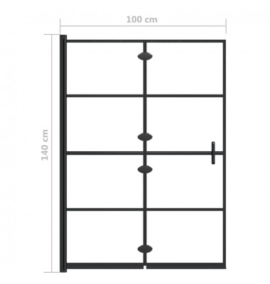  Sulankstoma dušo pertvara, juodos spalvos, 100x140cm, ESG - Dušo kabinos, durys - 9