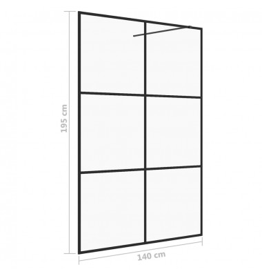  Dušo sienelė su skaidriu ESG stiklu, juodos spalvos, 140x195cm - Dušo sienelės - 5