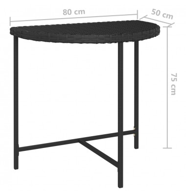  Sodo stalas, juodos spalvos, 80x50x75cm, poliratanas - Lauko stalai, staliukai - 7
