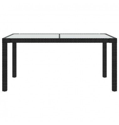  Sodo stalas, juodas, 150x90x75cm, grūdintas stiklas/poliratanas - Lauko stalai, staliukai - 3
