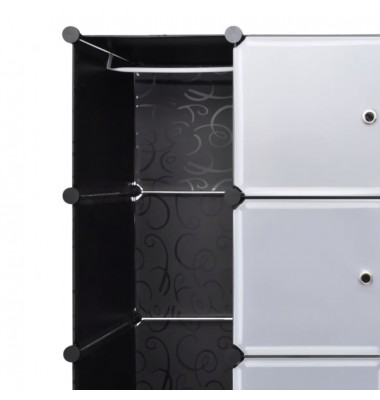  Modulinė spinta su 18 skyrių, juoda/balta, 37x146x180,5cm - Drabužių spintos - 4