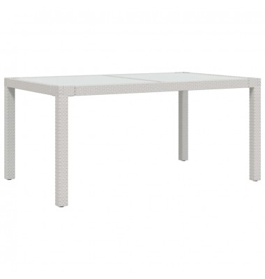  Sodo stalas, baltas, 150x90x75cm, grūdintas stiklas/poliratanas - Lauko stalai, staliukai - 2