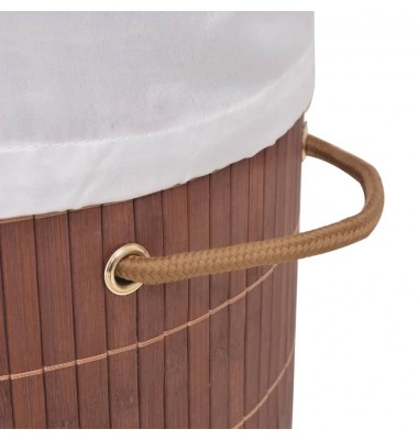  Skalbinių krepšys, rudas, bambukas, ovalus - Skalbinių krepšiai - 4