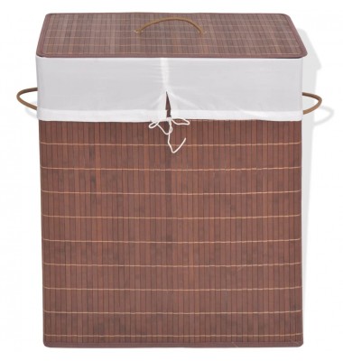  Skalbinių krepšys, rudas, bambukas, stačiakampis - Skalbinių krepšiai - 1