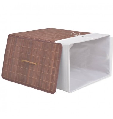  Skalbinių krepšys, rudas, bambukas, stačiakampis - Skalbinių krepšiai - 3
