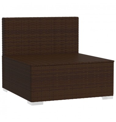 Keturvietė sofa su pagalvėlėmis, rudos spalvos, poliratanas - Moduliniai lauko baldai - 4