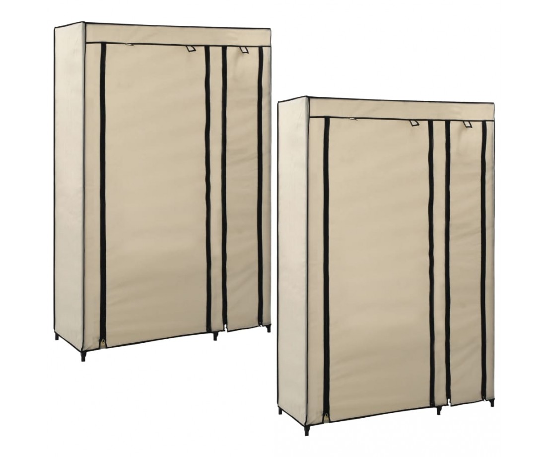 Sulanks. drab. spintos, 2vnt., krem. sp., 110x45x175cm, audinys - Drabužių spintos - 1 Sulanks. drab. spintos, 2vnt., krem. sp., 110x45x175cm, audinys - Drabužių spintos - 1