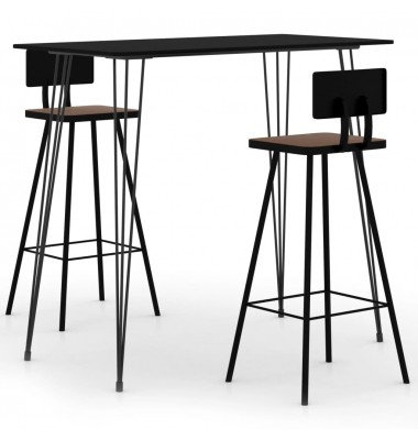  Baro baldų komplektas, 3 dalių, juodos spalvos (248143+245390)  - Valgomojo, baro komplektai - 1