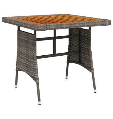  Sodo stalas, pilkas, 70x70x72cm, poliratanas ir akacija - Lauko stalai, staliukai - 1