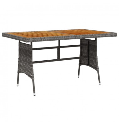  Sodo stalas, pilkas, 130x70x72cm, poliratanas ir akacija - Lauko stalai, staliukai - 1
