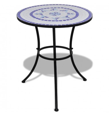  Bistro staliukas, mėlynos ir baltos sp., 60cm, mozaikos raštas - Lauko stalai, staliukai - 1
