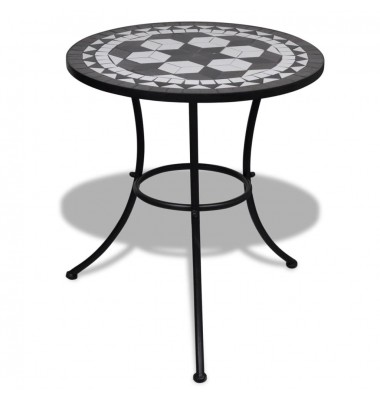  Bistro staliukas, juodos ir baltos sp., 60cm, mozaikos raštas  - Lauko stalai, staliukai - 1