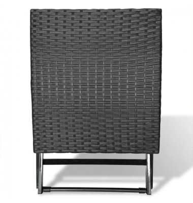 Sulankstoma taburetė, poliratanas, juodas - Lauko kėdės - 3