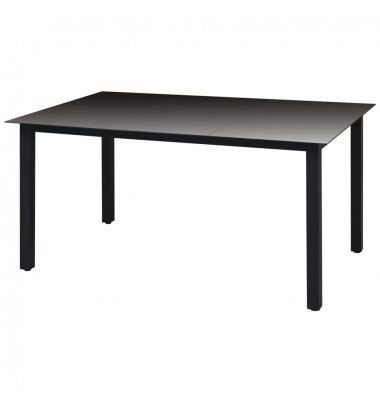  Sodo stalas, juodas, 150x90x74cm, aliuminis ir stiklas - Lauko stalai, staliukai - 1