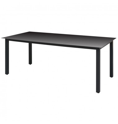  Sodo stalas, juodas, 190x90x74cm, aliuminis ir stiklas - Lauko stalai, staliukai - 1