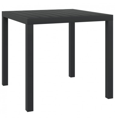  Sodo stalas, juodas, 80x80x74cm, aliuminis ir WPC - Lauko stalai, staliukai - 1