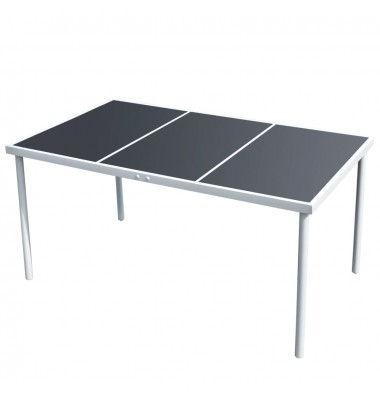  Sodo stalas, juodas, plienas, 150x90x74cm - Lauko stalai, staliukai - 1