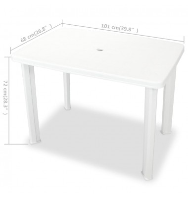  Sodo stalas, baltas, 101x68x72cm, plastikas - Lauko stalai, staliukai - 5