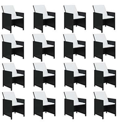  Sodo komplektas su pagalvėlėmis, 21 dalis, juodas, poliratanas - Lauko baldų komplektai - 4