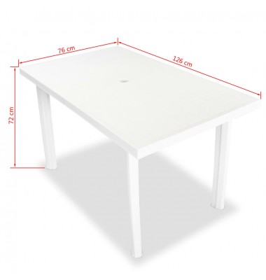  Sodo stalas, baltas, 126x76x72cm, plastikas - Lauko stalai, staliukai - 5