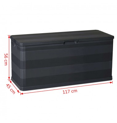  Sodo daiktadėžė, juoda, 117x45x56 cm  - Lauko spintelės, daiktadėžės - 8