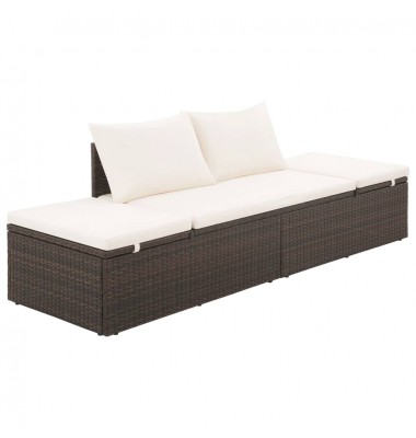  Sodo gultas, rudas, 195x60 cm, poliratanas - Lauko sofos, lovos - 1