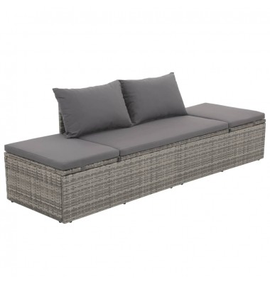  Sodo gultas, pilkas, 195x60 cm, poliratanas - Lauko sofos, lovos - 1
