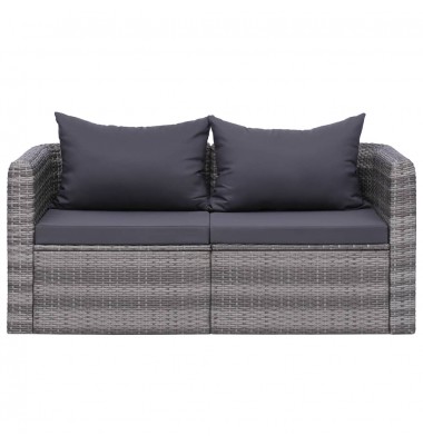 Lauko sofa, pilkos spalvos, poliratanas - Lauko sofos, lovos - 2
