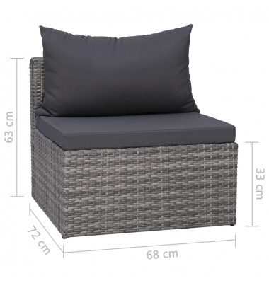  Sodo sofos komplektas su pagalvėmis, 4d., pilk. sp., polir. - Lauko sofos, lovos - 6