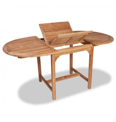  Išskleidžiamas sodo stalas, (110-160)x80x75cm, tikmedžio med. - Lauko stalai, staliukai - 1