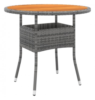 Sodo stalas, pilkas, 80x75cm, akacijos mediena ir poliratanas - Lauko stalai, staliukai - 1