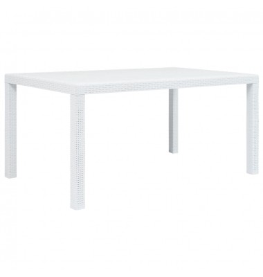  Sodo stalas, baltos sp., 150x90x72 cm, plastikas, rat. imit. - Lauko stalai, staliukai - 1