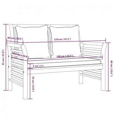 Sofa-suoliukas su tamsiai pilkomis pagalvėlėmis, akacija  - Lauko suolai, suoliukai - 8