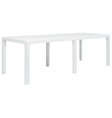  Sodo stalas, baltos sp., 220x90x72 cm, plastikas, rat. imit. - Lauko stalai, staliukai - 1