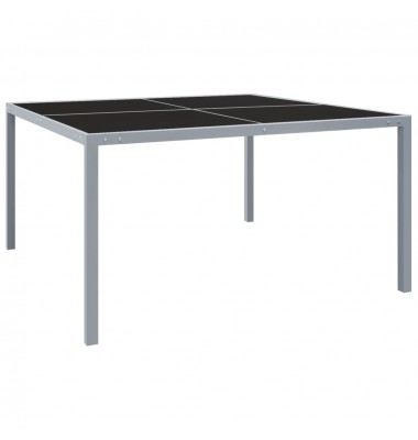  Sodo stalas, pilkos spalvos, 130x130x72cm, plienas ir stiklas - Lauko stalai, staliukai - 1