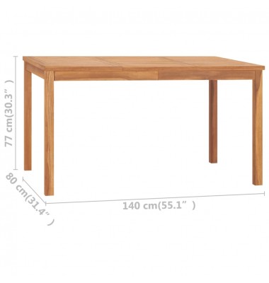  Sodo valgomojo stalas, 140x80x77cm, tikmedžio medienos masyvas - Lauko stalai, staliukai - 7
