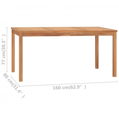  Sodo valgomojo stalas, 160x80x77cm, tikmedžio medienos masyvas - Lauko stalai, staliukai - 7