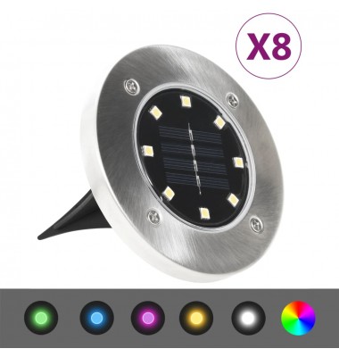  Saulės energija įkraunami LED šviestuvai, 8vnt., įvairių spalvų - Lauko apšvietimas - 1