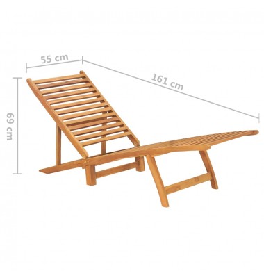  Saulės gultas, tikmedžio medienos masyvas - Gultai, šezlongai - 6